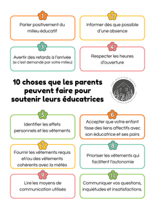 10 choses que les parents peuvent faire pour soutenir leurs éducatrices